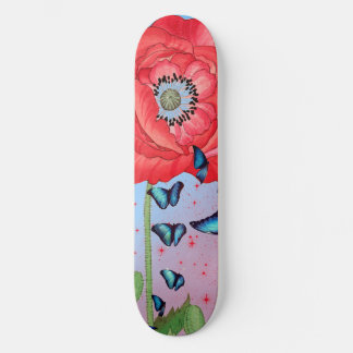 RODE KARTPOPPIJEN EN BLAUWE BUTTERFLIES SKATEBOARD