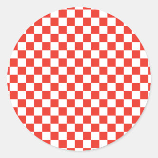 Rode kast ronde sticker