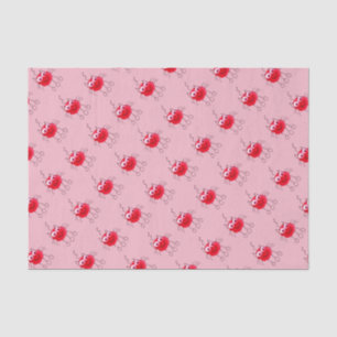 Rode Kat Grappige Tekening Roze Tissuepapier