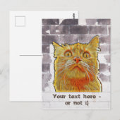 Rode kat in Trouble. Briefkaart (Voorkant / Achterkant)