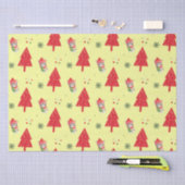 Rode kat Kerstboom Naadloos patroon Tissuepapier (Craft)