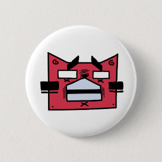 Rode kat ronde button 5,7 cm