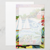 Rode katoen van de bay II Briefpapier (Voorkant / Achterkant)