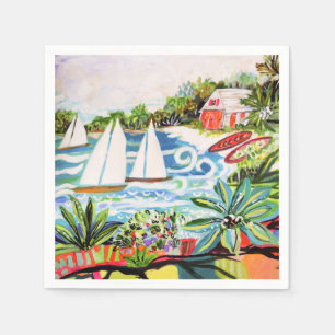 Rode katoen van de bay II Servet