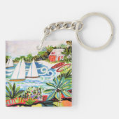 Rode katoen van de bay II Sleutelhanger (Achterkant)