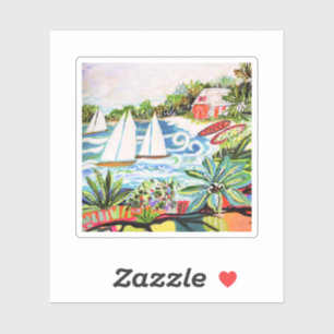 Rode katoen van de bay II Sticker