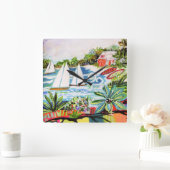 Rode katoen van de bay II Vierkante Klok (Huis)