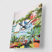 Rode katoen van de bay II Vierkante Klok (Hoek)