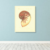  rode kegel Shell Canvas Afdruk (Insitu (Houten vloer))