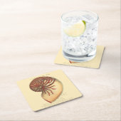  rode kegel Shell Vierkante Kartonnen Onderzetter (Insitu)