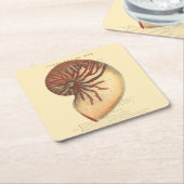  rode kegel Shell Vierkante Kartonnen Onderzetter (Schuin)