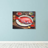 Rode Keizer schilderij - Verpakte canvas Print (Insitu (Houten vloer))