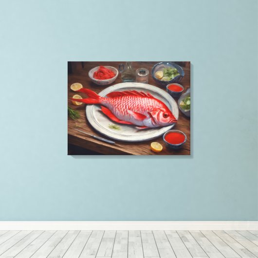 Rode Keizer schilderij - Verpakte canvas Print (Insitu (Houten vloer))