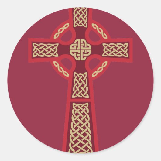 Rode Keltische Kruis Stickers (Voorkant)