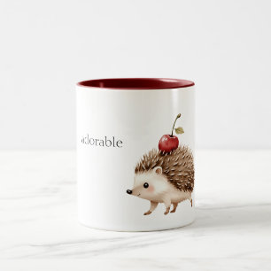 Rode Kers Aardige Egel Tweekleurige Koffiemok