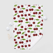 Rode kers, patroon van kersen, bladeren, fruit golfhanddoek (Insitu)