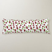 Rode kers, patroon van kersen, bladeren, fruit lichaamskussen (Achterkant)