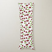 Rode kers, patroon van kersen, bladeren, fruit lichaamskussen (Voorkant Verticaal)