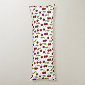 Rode kers, patroon van kersen, bladeren, fruit lichaamskussen (Achterkant (Verticaal))