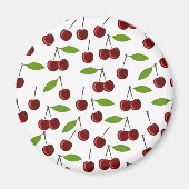 Rode kers, patroon van kersen, bladeren, fruit magneet (Voorkant)
