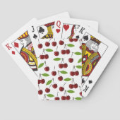Rode kers, patroon van kersen, bladeren, fruit pokerkaarten (Achterkant)