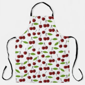 Rode kers, patroon van kersen, bladeren, fruit schort (Voorkant)