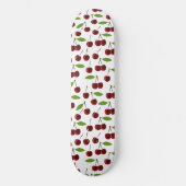 Rode kers, patroon van kersen, bladeren, fruit skateboard (Voorkant)