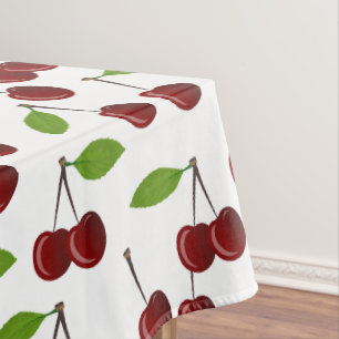 Rode kers, patroon van kersen, bladeren, fruit tafelkleed