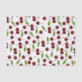 Rode kers, patroon van kersen, bladeren, fruit tissuepapier (Voorkant)