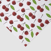 Rode kers, patroon van kersen, bladeren, fruit tissuepapier (Detail)