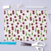 Rode kers, patroon van kersen, bladeren, fruit tissuepapier (Craft)