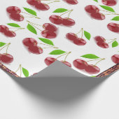 rode kersen cadeaupapier (Hoek)
