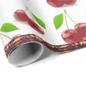 rode kersen cadeaupapier (Rol Hoek)