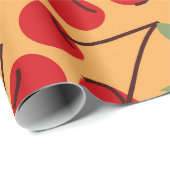 rode kersen cadeaupapier (Rol Hoek)