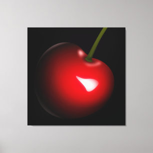 Rode Kersen Canvasprint - Jouw Kleur - Tekst Canvas Afdruk