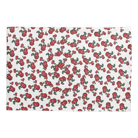 Rode kersen en witte (elke kleur) paarse vruchten kussensloop (Achterkant)