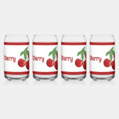 Rode kersen fruit gepersonaliseerd blikvorm glas (Rechts)