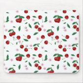 Rode Kersen Groen & Bloesems Muismat (Voorkant)