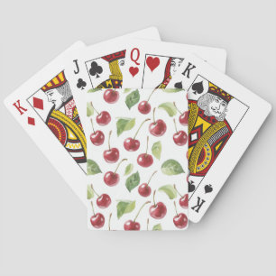 Rode Kersen Groene Bladeren Pokerkaarten