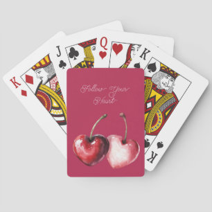 Rode Kersen Harten Pokerkaarten