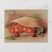 rode kersen in een mandje briefkaart (Voorkant)