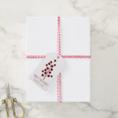 Rode kersen kerstmis cadeaulabel (Met Touw)