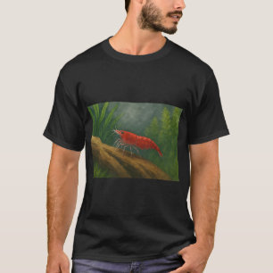 Rode kersen Neocaridina-garnaal op drijfhout – R T-shirt