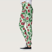 Rode kersen op lichtgroene gingham leggings (Links)