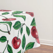 Rode kersen op wit tafelkleed (Voorbeeld)