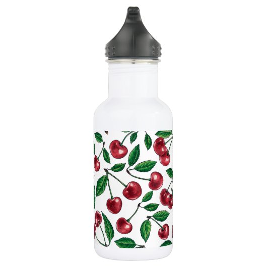Rode kersen op wit waterfles (Rechts)