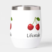 Rode kersen op witte achtergrond gepersonaliseerd (Achterkant)