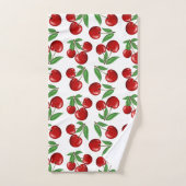 Rode kersen overal boven patroon bad handdoek (Handdoek)