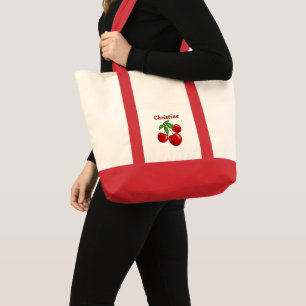 Rode Kersen Persoonlijk Gemaakt Tote Bag