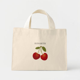 Rode Kersen Vruchten Aanpassen Naam Aangepast Mini Tote Bag